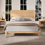 GDFStudio Julia Lit plateforme moderne du milieu du siècle de 30,5 cm en bambou avec support métallique à lattes de bois