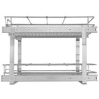 Étagères de placard coulissantes VIYET à 2 niveaux (20"L x 21"P), tiroirs coulissants robustes en acier chromé, sous évier/cuisine/salle de bain