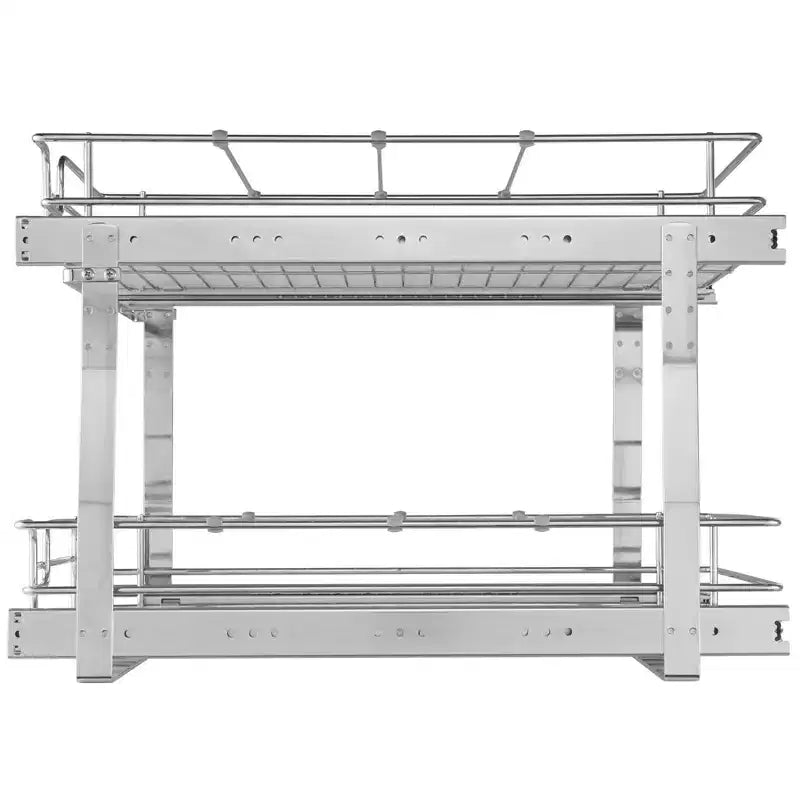 Étagères de placard coulissantes VIYET à 2 niveaux (20"L x 21"P), tiroirs coulissants robustes en acier chromé, sous évier/cuisine/salle de bain