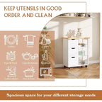 Chariot d'îlot de cuisine Celebalcony avec rangement, meuble de rangement d'îlot de cuisine roulant, table d'appoint sur roulettes, 3 étagères ouvertes et tiroirs pour la cuisine