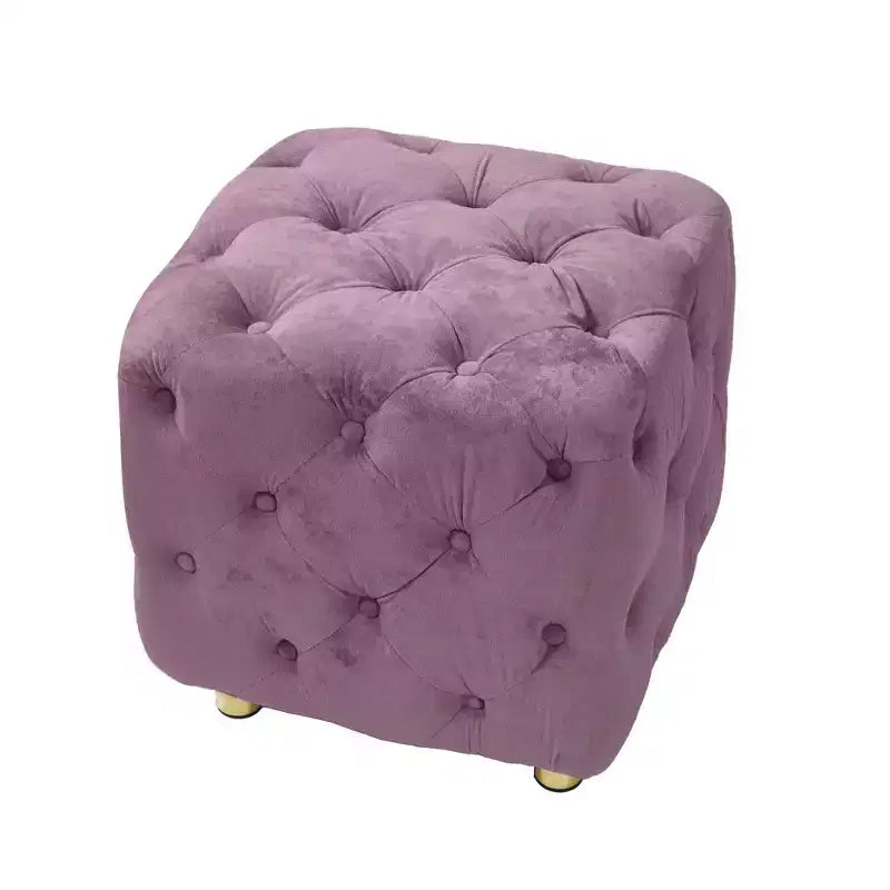 TUYOHW 18 Pouf Cube Moderne avec Tabouret Repose-Pieds Rembourré en Velours Petit Tabouret de Coiffeuse avec Cadre en Bois Pouf pour Salon, Chambre à Coucher, Entrée