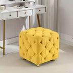 TUYOHW 18 Pouf Cube Moderne avec Tabouret Repose-Pieds Rembourré en Velours Petit Tabouret de Coiffeuse avec Cadre en Bois Pouf pour Salon, Chambre à Coucher, Entrée