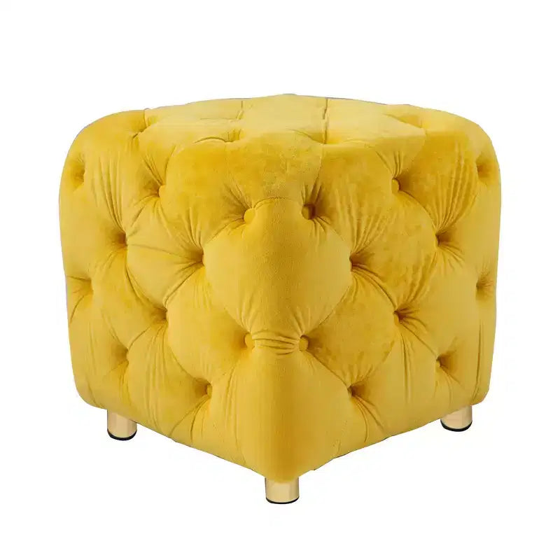 TUYOHW 18 Pouf Cube Moderne avec Tabouret Repose-Pieds Rembourré en Velours Petit Tabouret de Coiffeuse avec Cadre en Bois Pouf pour Salon, Chambre à Coucher, Entrée