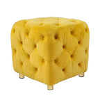 TUYOHW 18 Pouf Cube Moderne avec Tabouret Repose-Pieds Rembourré en Velours Petit Tabouret de Coiffeuse avec Cadre en Bois Pouf pour Salon, Chambre à Coucher, Entrée