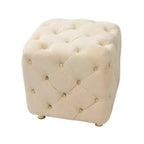 TUYOHW 18 Pouf Cube Moderne avec Tabouret Repose-Pieds Rembourré en Velours Petit Tabouret de Coiffeuse avec Cadre en Bois Pouf pour Salon, Chambre à Coucher, Entrée
