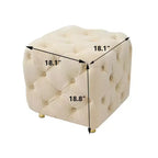 TUYOHW 18 Pouf Cube Moderne avec Tabouret Repose-Pieds Rembourré en Velours Petit Tabouret de Coiffeuse avec Cadre en Bois Pouf pour Salon, Chambre à Coucher, Entrée