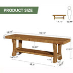 Banc d'entrée Lantine en bois massif, banc de bout de lit 55, siège de salle à manger intérieur pour couloir, chambre, salle à manger