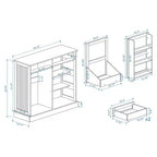 GDFStudio Avalon Meuble de rangement pour poubelle avec bac basculant et tiroirs