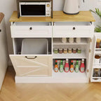 GDFStudio Avalon Meuble de rangement pour poubelle avec bac basculant et tiroirs