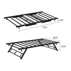 Cadre de lit de repos gigogne simple surélevé avec lattes métalliques et roulettes verrouillables (matelas non inclus)