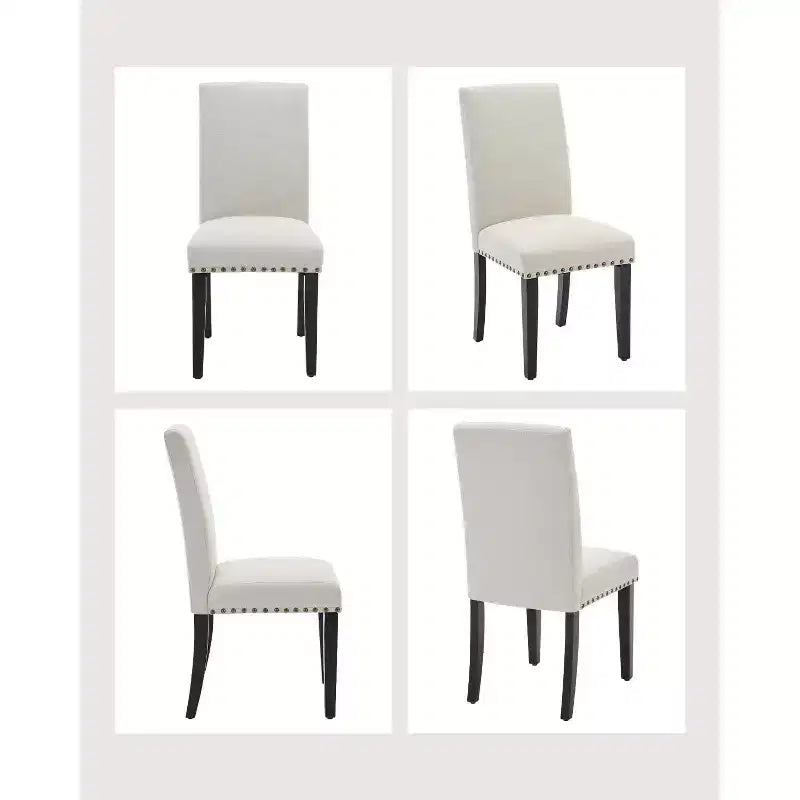Chaises de salle à manger Parsons rembourrées COZONY, Chaise d'appoint à pieds en bois et tissu de lin pour salle à manger, cuisine, restaurant, salon