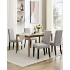 COZONY Upholstered Parsons Dining Chairs, Linen Fabric Wooden Legs Side Chair for Dining Room Kitchen Restaurant Living Room
