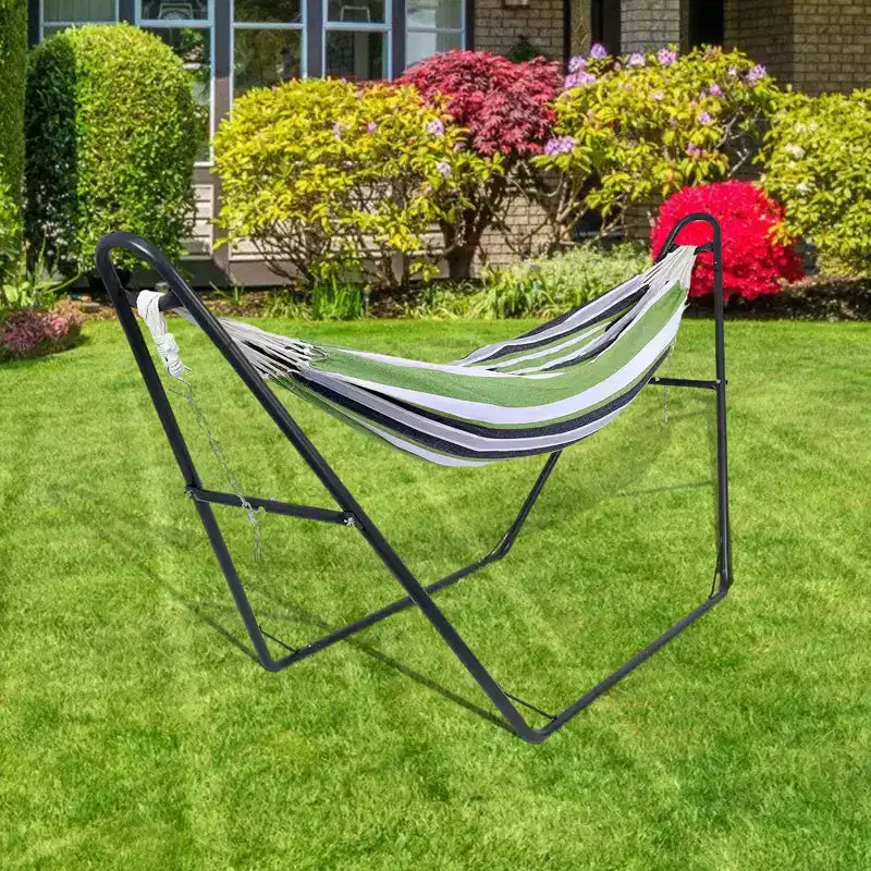 Support de hamac double réglable, cadre en acier pour balcon extérieur, porche, terrasse, plate-forme et jardin, 2,74-4,27 m, capacité de charge de 250 kg
