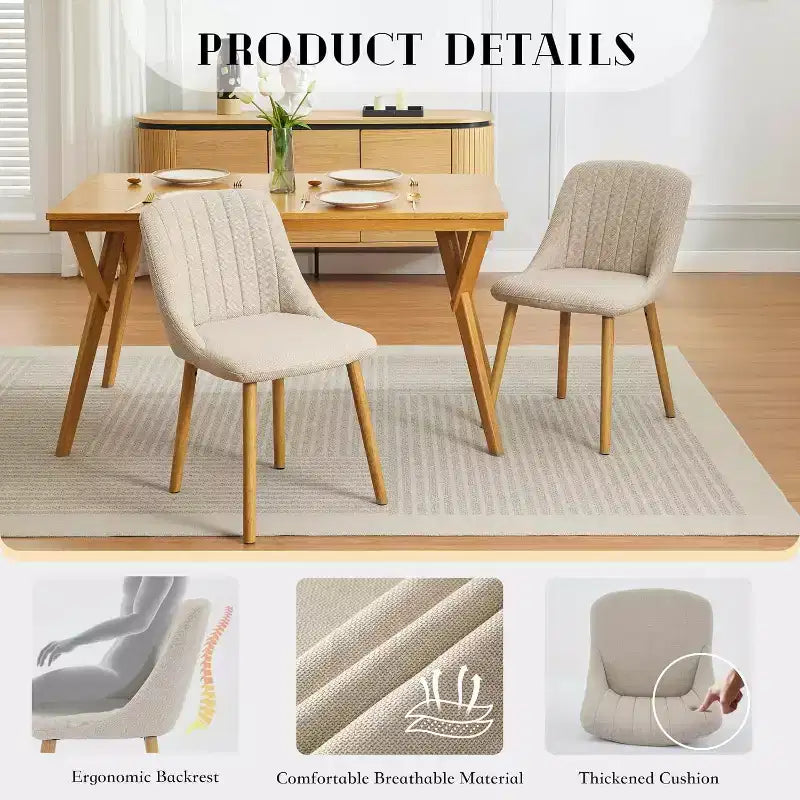 COZONY Chaises Modernes de Salle à Manger et de Cuisine, Chaises d'Appoint Rembourrées en Tissu pour Salon