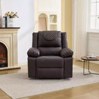 Fauteuil inclinable de massage surdimensionné pour adultes, canapé individuel chauffant en cuir PU avec vibrations et chaleur, poche latérale, canapé inclinable (marron)