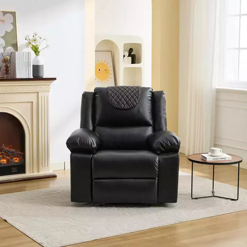 Fauteuil inclinable de massage surdimensionné pour adultes, canapé individuel chauffant en cuir PU avec vibrations et chaleur, poche latérale, canapé inclinable (marron)