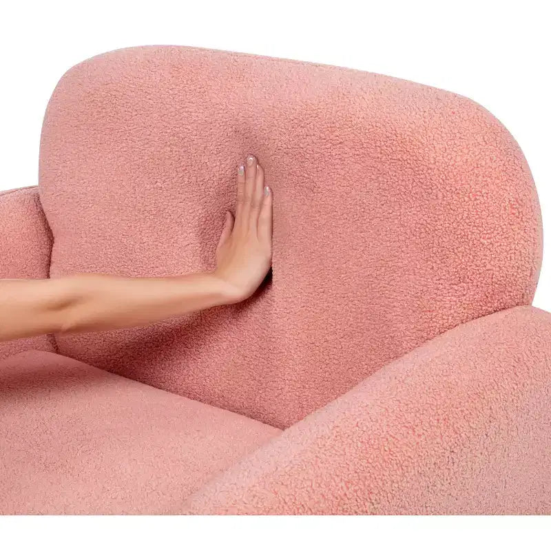 TUYOHW Fauteuil simple en polaire teddy, fauteuil de salon avec accoudoir, oreiller, capacité de 158 kg, fauteuil d'appoint pour salon, chambre, bureau