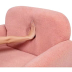 TUYOHW Fauteuil simple en polaire teddy, fauteuil de salon avec accoudoir, oreiller, capacité de 158 kg, fauteuil d'appoint pour salon, chambre, bureau
