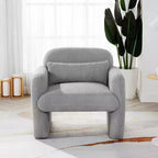 TUYOHW Fauteuil simple en polaire teddy, fauteuil de salon avec accoudoir, oreiller, capacité de 158 kg, fauteuil d'appoint pour salon, chambre, bureau