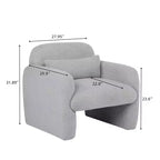 TUYOHW Fauteuil simple en polaire teddy, fauteuil de salon avec accoudoir, oreiller, capacité de 158 kg, fauteuil d'appoint pour salon, chambre, bureau