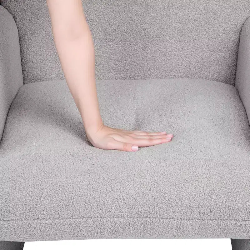 TUYOHW Fauteuil simple en polaire teddy, fauteuil de salon avec accoudoir, oreiller, capacité de 158 kg, fauteuil d'appoint pour salon, chambre, bureau