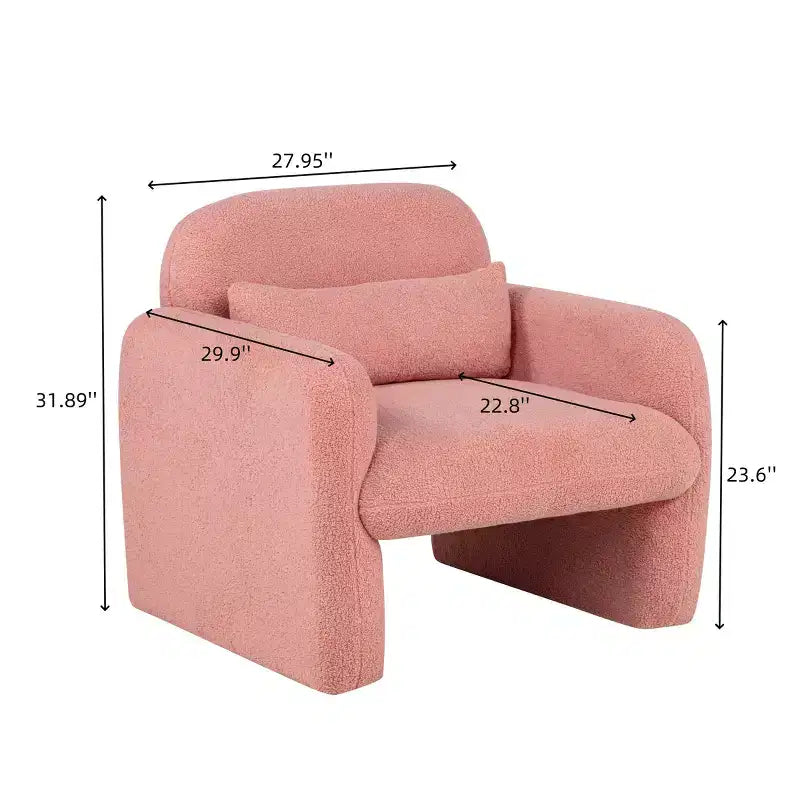 TUYOHW Fauteuil simple en polaire teddy, fauteuil de salon avec accoudoir, oreiller, capacité de 158 kg, fauteuil d'appoint pour salon, chambre, bureau