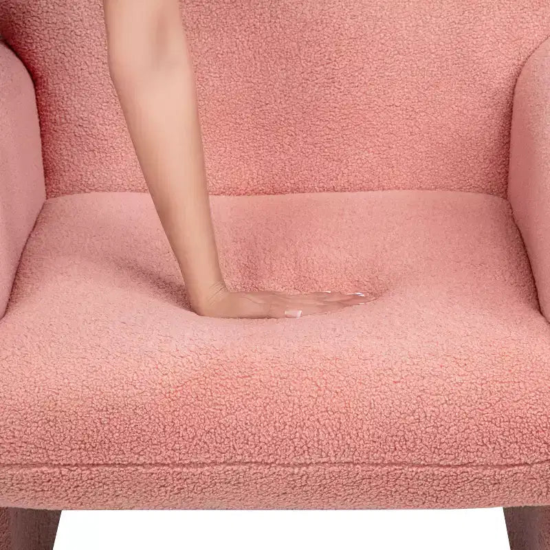 TUYOHW Fauteuil simple en polaire teddy, fauteuil de salon avec accoudoir, oreiller, capacité de 158 kg, fauteuil d'appoint pour salon, chambre, bureau