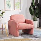TUYOHW Fauteuil simple en polaire teddy, fauteuil de salon avec accoudoir, oreiller, capacité de 158 kg, fauteuil d'appoint pour salon, chambre, bureau