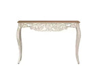 Console table antique blanche effet vieilli Table d'entrée vintage Table d'appoint de canapé Table d'appoint de style rustique français avec pieds incurvés - ModernLuxe