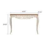Console table antique blanche effet vieilli Table d'entrée vintage Table d'appoint de canapé Table d'appoint de style rustique français avec pieds incurvés - ModernLuxe