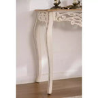 Console table antique blanche effet vieilli Table d'entrée vintage Table d'appoint de canapé Table d'appoint de style rustique français avec pieds incurvés - ModernLuxe