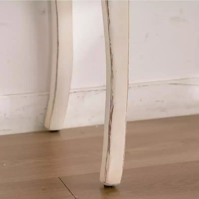 Console table antique blanche effet vieilli Table d'entrée vintage Table d'appoint de canapé Table d'appoint de style rustique français avec pieds incurvés - ModernLuxe