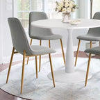 Ensemble de salle à manger 5 pièces pour 4 personnes, table ronde avec 4 chaises rembourrées, pieds en chêne pour appartement, meubles d'intérieur - Panipeachy