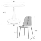 Ensemble de salle à manger 5 pièces pour 4 personnes, table ronde avec 4 chaises rembourrées, pieds en chêne pour appartement, meubles d'intérieur - Panipeachy