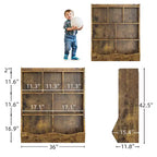 COZONY Lot de 2 étagères à Livres et Unités de Rangement de Jouets pour Enfants, Bibliothèque Autoportante en Bois à 3 Niveaux avec 7 Compartiments pour Chambre, Salle de Jeux, Crèche