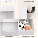 COZONY Lot de 2 étagères à Livres et Unités de Rangement de Jouets pour Enfants, Bibliothèque Autoportante en Bois à 3 Niveaux avec 7 Compartiments pour Chambre, Salle de Jeux, Crèche