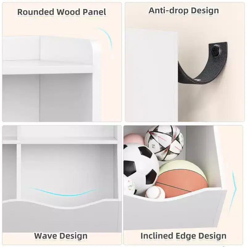 COZONY Lot de 2 étagères à Livres et Unités de Rangement de Jouets pour Enfants, Bibliothèque Autoportante en Bois à 3 Niveaux avec 7 Compartiments pour Chambre, Salle de Jeux, Crèche