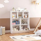COZONY Lot de 2 étagères à Livres et Unités de Rangement de Jouets pour Enfants, Bibliothèque Autoportante en Bois à 3 Niveaux avec 7 Compartiments pour Chambre, Salle de Jeux, Crèche