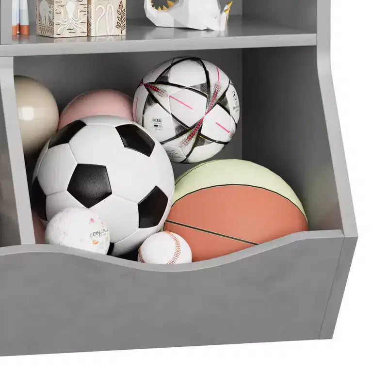 COZONY Lot de 2 étagères à Livres et Unités de Rangement de Jouets pour Enfants, Bibliothèque Autoportante en Bois à 3 Niveaux avec 7 Compartiments pour Chambre, Salle de Jeux, Crèche