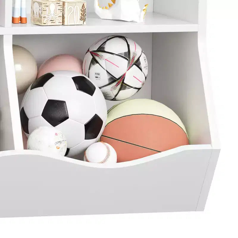 COZONY Lot de 2 étagères à Livres et Unités de Rangement de Jouets pour Enfants, Bibliothèque Autoportante en Bois à 3 Niveaux avec 7 Compartiments pour Chambre, Salle de Jeux, Crèche
