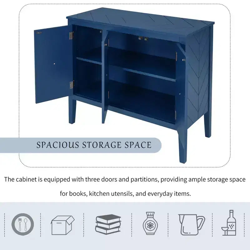 Armoire de Rangement d'Appoint Vintage avec Étagère Réglable, Table Console en Bois Massif, Table de Canapé