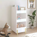 JVNOXK Bibliothèque pour enfants avec côté tableau – Étagère en bois en forme d'ours avec 3 niveaux de rangement, tableau de dessin pour les tout-petants, jouet et livre blanc