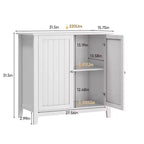 Armoire de rangement de salle de bain blanche 32", petit buffet autoportant avec étagère réglable - Panipeachy
