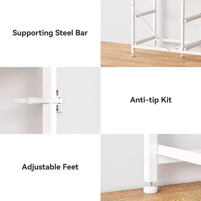 Meuble TV blanc de 140 cm de large, commode de 9 tiroirs avec prises électriques, lumières LED, console multimédia pour TV de 65 pouces, commode de rangement de chambre, centre de divertissement