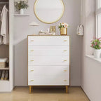 COZONY Commode de ferme 44 avec 5 tiroirs, en bois naturel rustique et poignées à barreaux pour chambre et salon