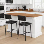 Lot de 2 tabourets de bar avec coussin épais et pieds en métal renforcé pour îlot, comptoir de bar, cuisine