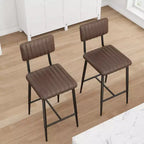 Lot de 2 tabourets de bar avec coussin épais et pieds en métal renforcé pour îlot, comptoir de bar, cuisine