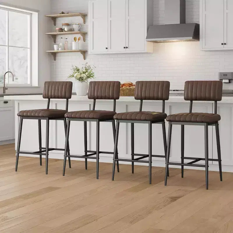 Lot de 2 tabourets de bar avec coussin épais et pieds en métal renforcé pour îlot, comptoir de bar, cuisine