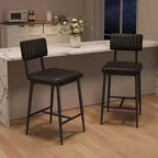 Lot de 2 tabourets de bar avec coussin épais et pieds en métal renforcé pour îlot, comptoir de bar, cuisine