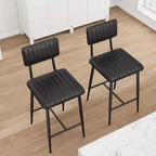 Lot de 2 tabourets de bar avec coussin épais et pieds en métal renforcé pour îlot, comptoir de bar, cuisine